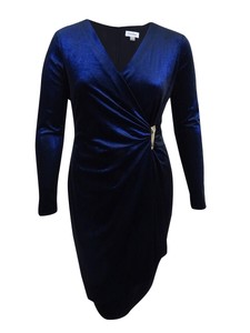 calvin klein blue velvet dress