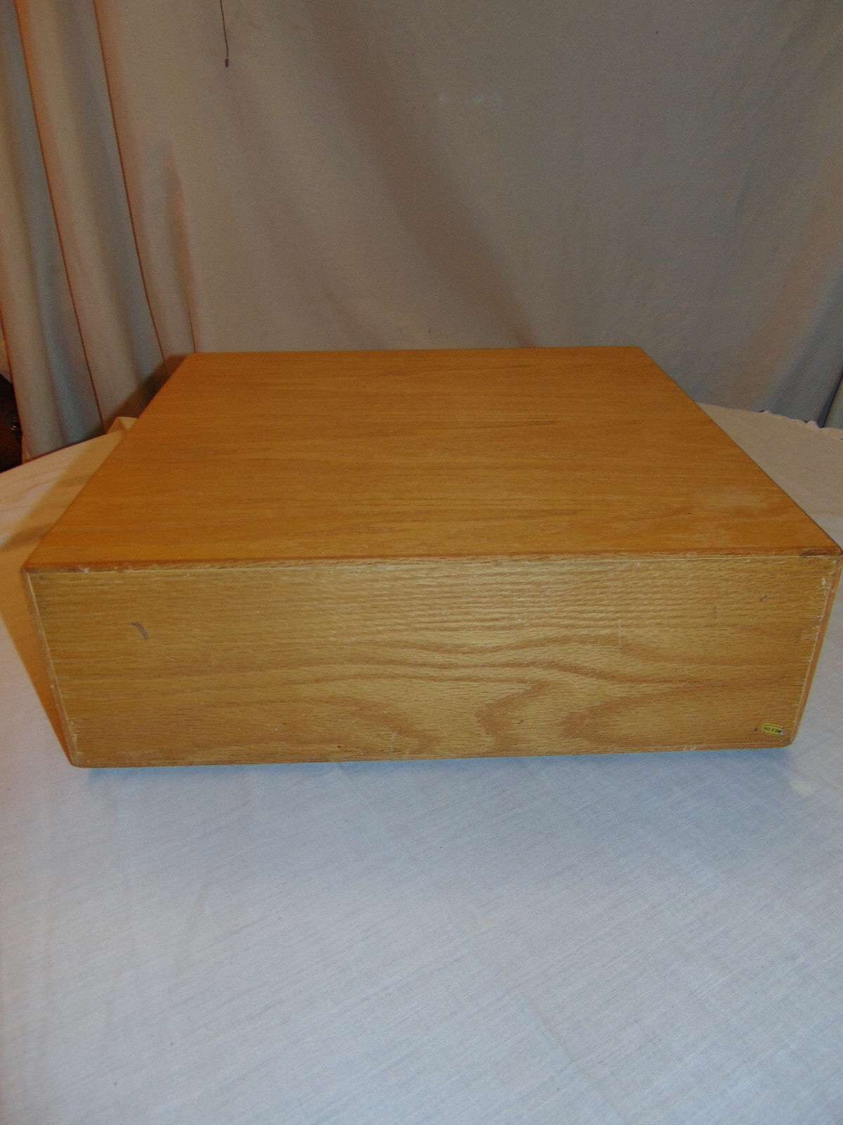 Vintage Rustic Oak Wood VHS Tape (DVD CD) Media Storage Cabinet Holds 24 VHS