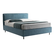LettoFacile montalo in 30 Minuti - Letto Matrimoniale Febe in Tessuto Blu