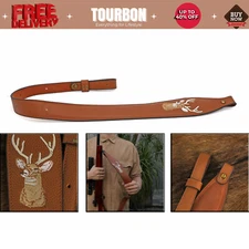 Tourbon Leather Rifle Sling Padded Shotgun Carry Strap Fit Remington Marlin Gun