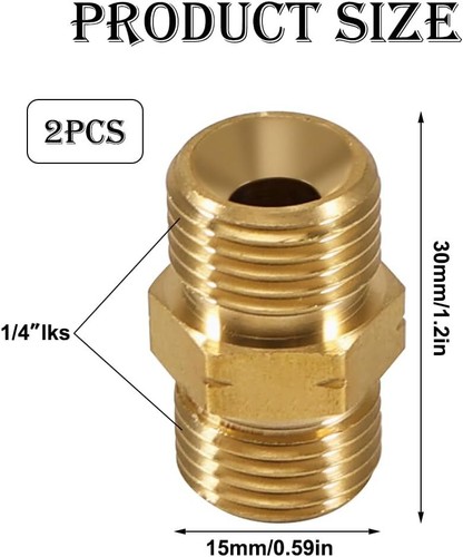 2 Stück Messing Verbindungsstück Übergang Reduzierstück LPG Gas Adapter Propan - Bild 9 von 11