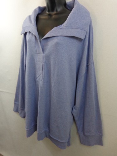 Westbound Blouse Women's 3X Blue Pullover Long Sleeve Heavy Weight Pockets New - Picture 5 of 14