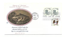 1811 1c Inkwell & Quill coil line pair Fleetwood FDC