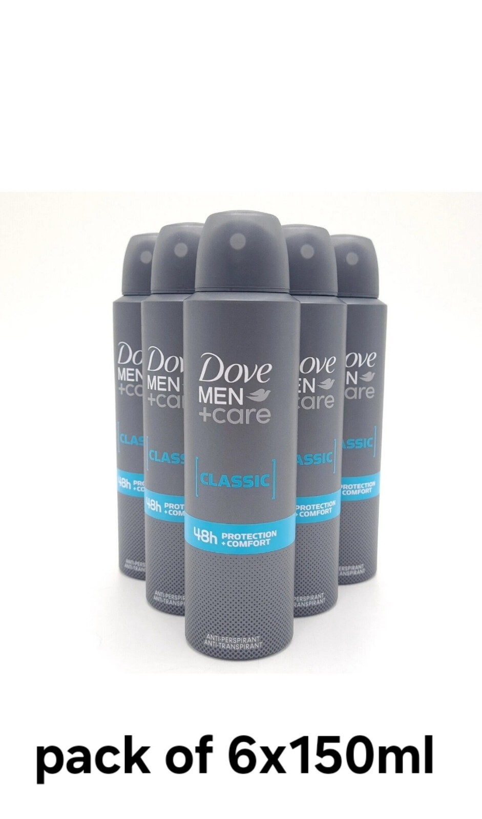 Dove Men+Care Classic Antiperspirant Deodorant 6x150ml