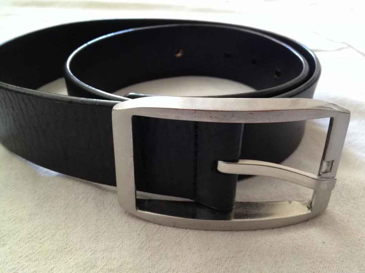 Leather Belt Unisex Black, SIZE:85