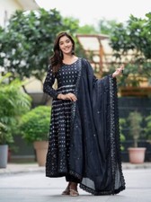Launching Designer Chinnon Silk Salwar Kameez With Dupatta For Function Wear