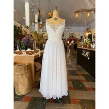 mike benet gown, sheer white chiffon, 1960s formal, sequin dress, x-small, prom