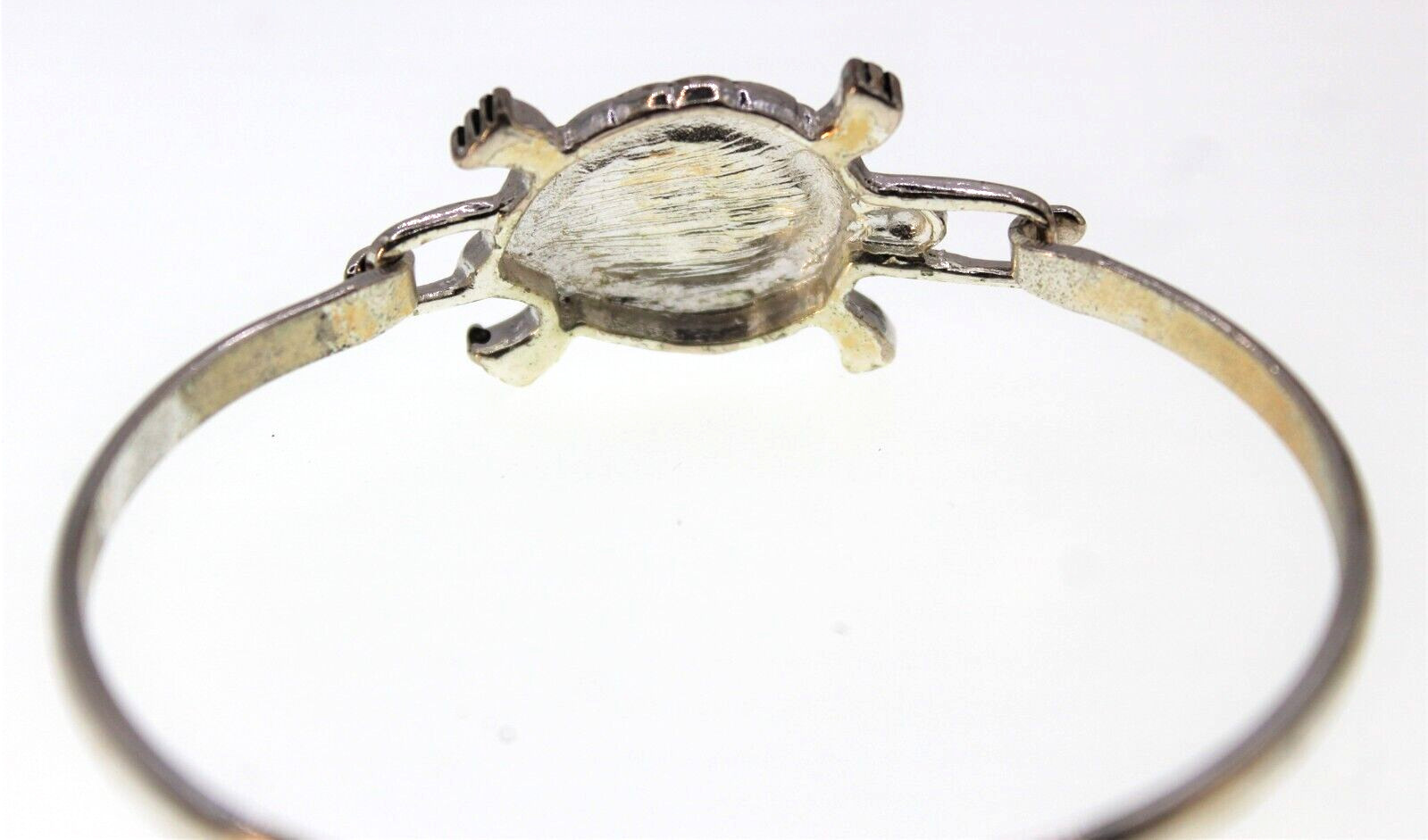 Silver Tone Turtle bangle bracelet Multi-Colored … - image 4