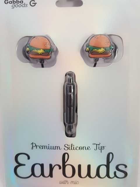 Silicone Tip Cheeseburger Earbuds W Mic 