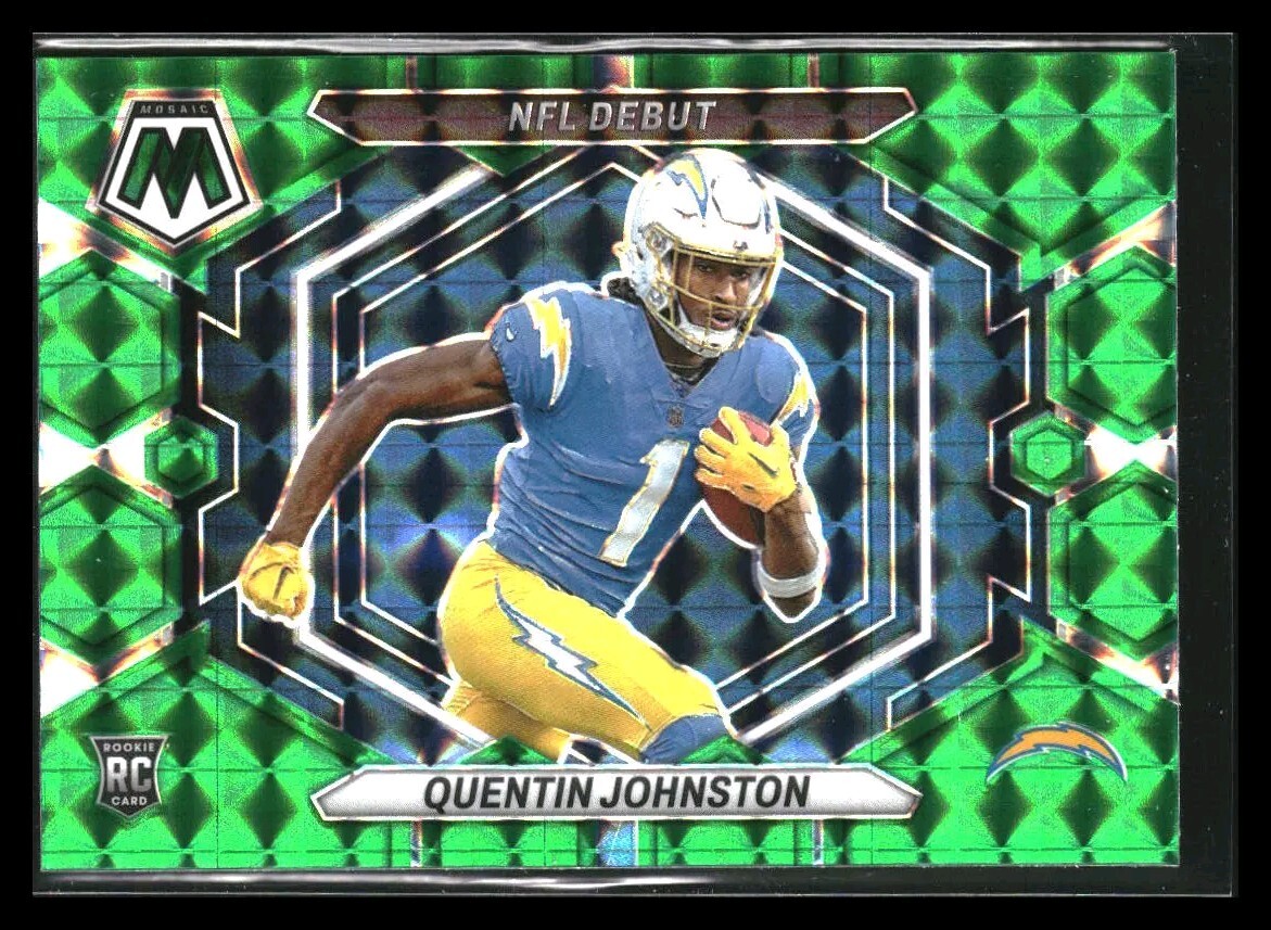2023 Panini Mosaic #ND-16 Quentin Johnston Green Mosaic
