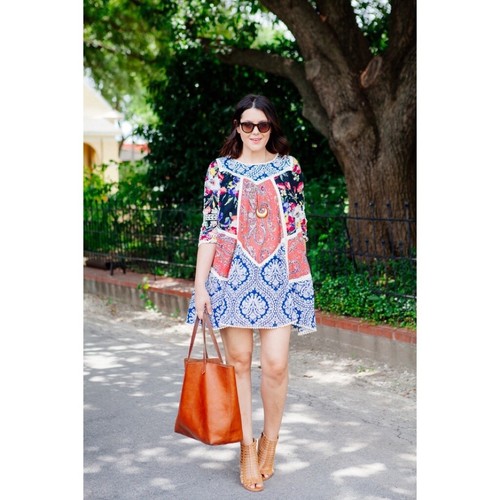Anthropologie VANESSA VIRGINIA Inez Swing Dress Floral Bohemian Shift Size 2 - Picture 11 of 15