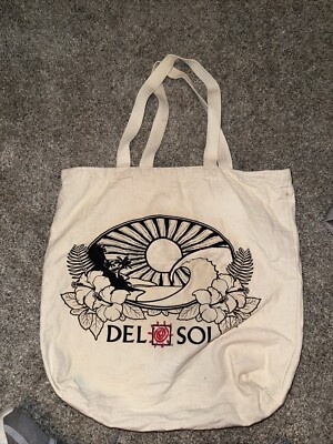 Del Sol Hollywood Sun Hibiscus Palm Tree Color Changing Bag Tote Canvas 17 x17