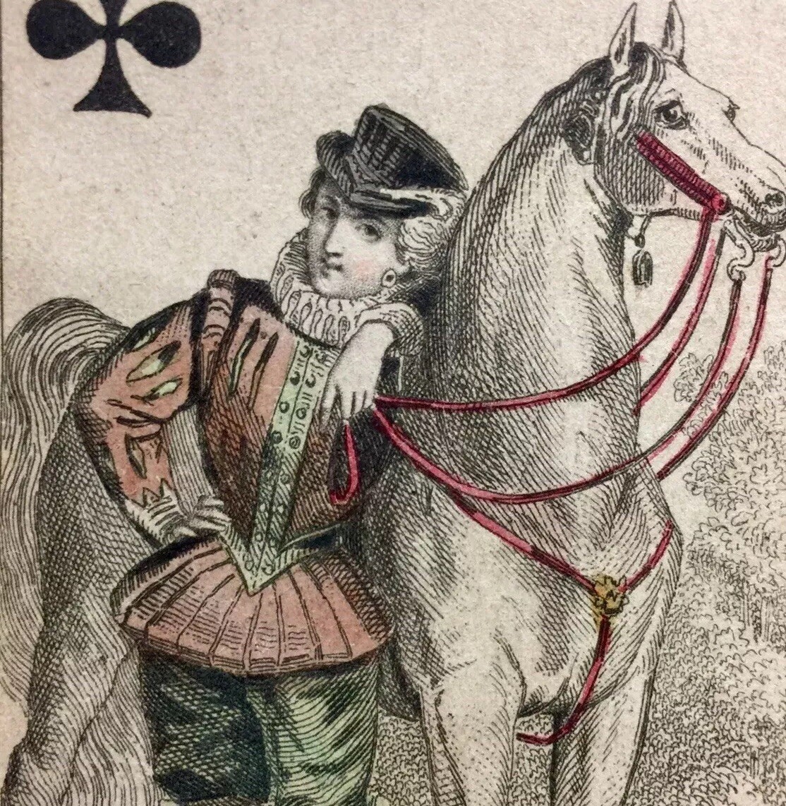 Gorgeous c1850 Original Antique Playing Cards Rare Historic Court Single  France