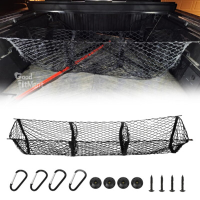 Rear Mesh Cargo Net Trunk Bed Organizer w/ 3 Pocket For Toyota Tundra 2000-2024