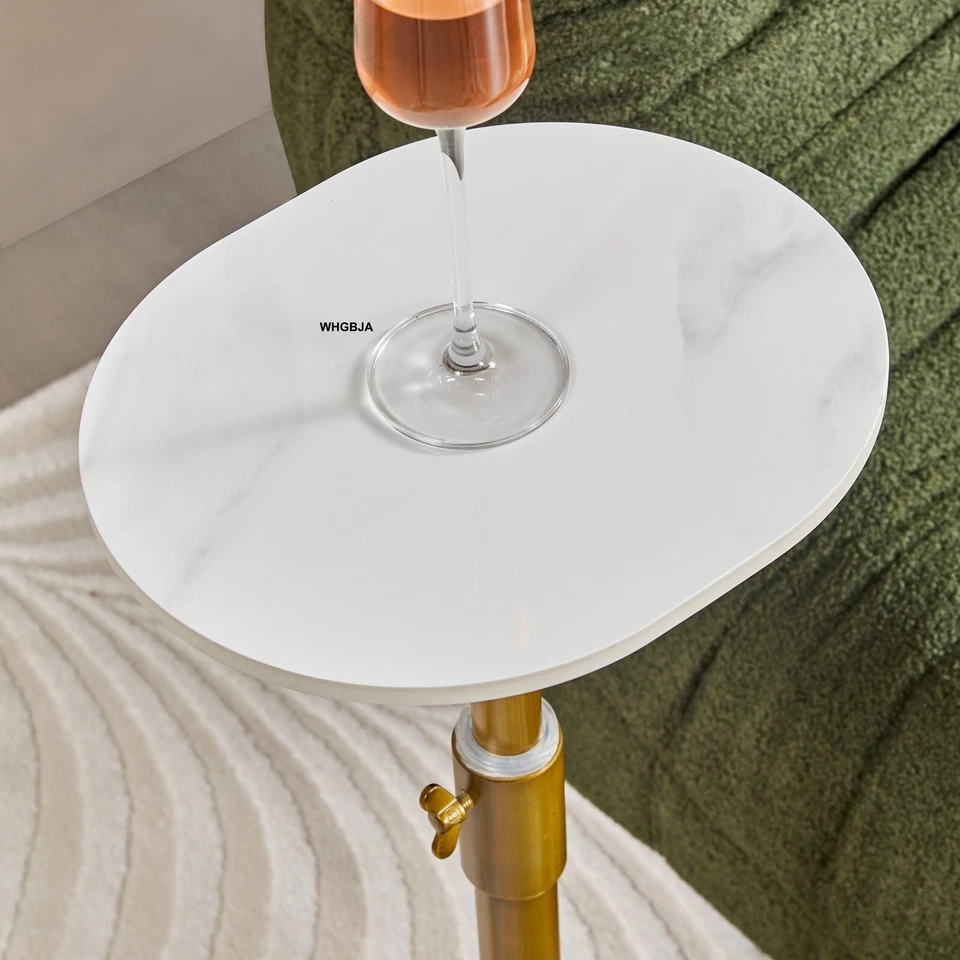 Mini mesa de té estilo vintage ambiente altura ajustable mesa de té ovalada mesa de té Foto 3 de 4