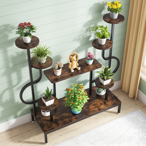 Tribesigns Indoor Plant Stand Wood Metal Potted Flower Rack Shelf for Balcony - Picture 3 of 8