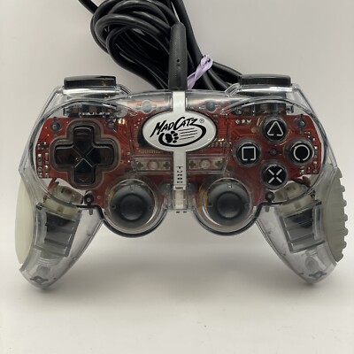 Mad Catz 8226 PlayStation 2 PS2 Dual Force 2 Pro Clear Controller - Grey Black