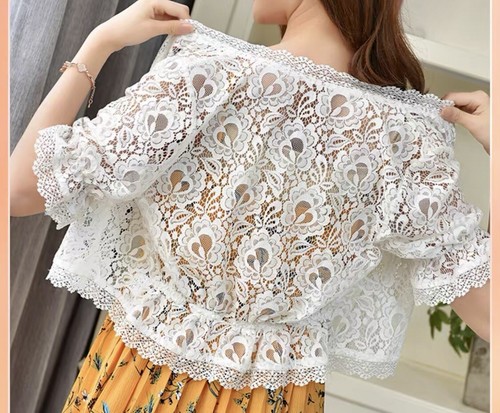3 Yards Bright White Floral Ribbon Lace Trim for Sewing/Crafts/Bridal/1.25"Wide - Picture 7 of 16