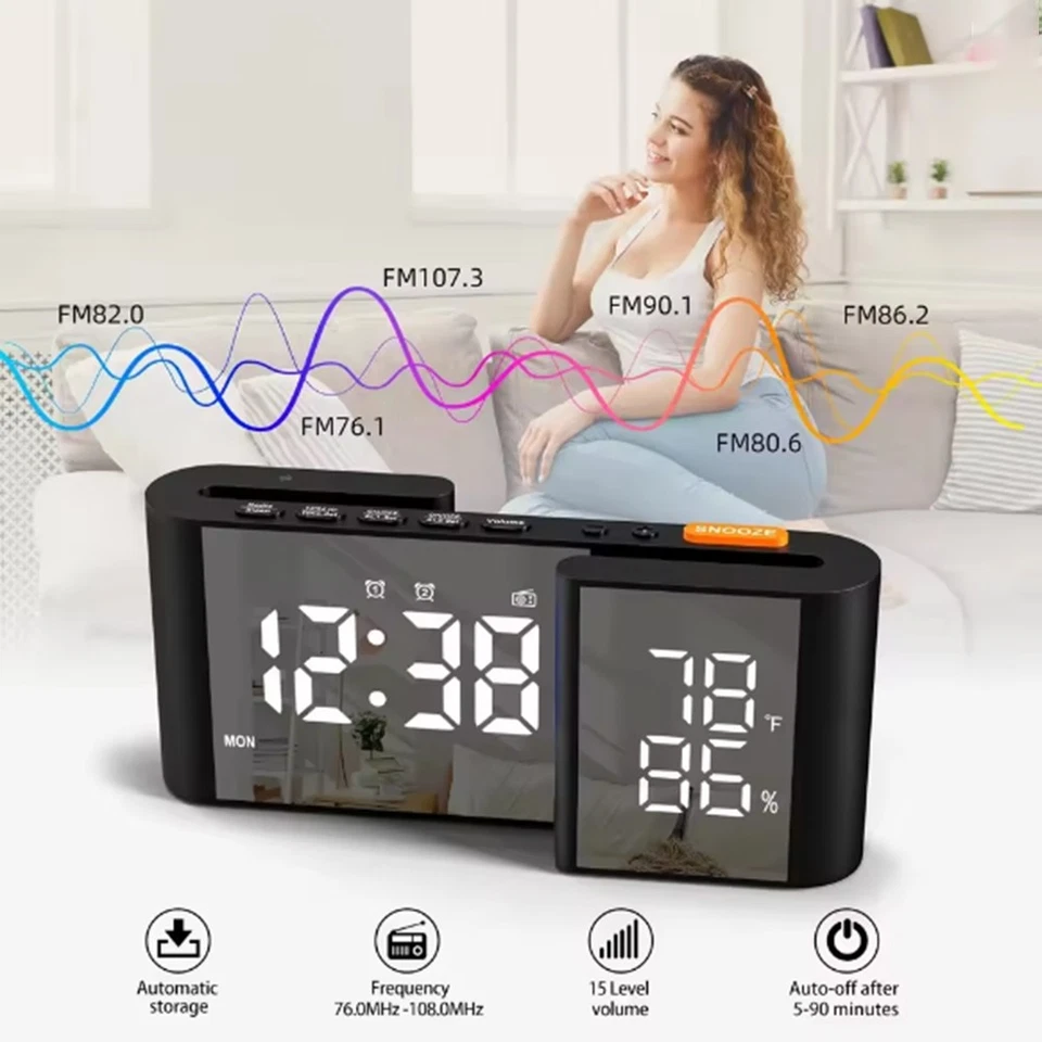 Clock di Sveglia del Timer di Sonno Luminoso Regolabile Y1G39694 - Immagine 4 di 4