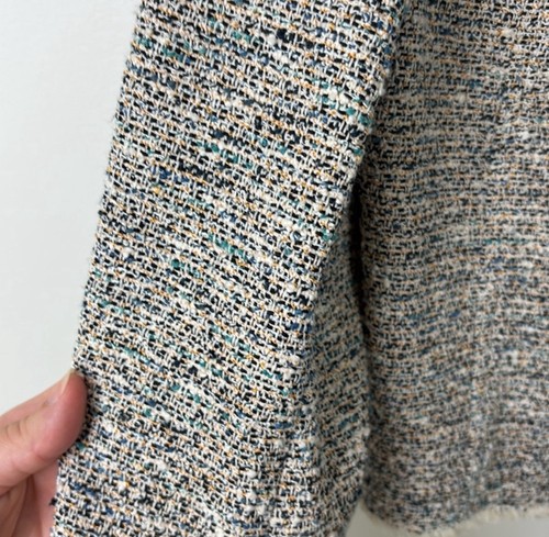 Theory Valana Comprised Tweed BlazerJacket Multi Beige Women's Size 10 Cotton - Picture 4 of 9