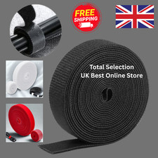 1,2,3 Metre Double Sided Hook & Loop Cable Ties – Reusable | UK Seller