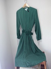 Vintage 1980/90s Hana Sung Geometric Dress Belted Long Sleeve Size 10