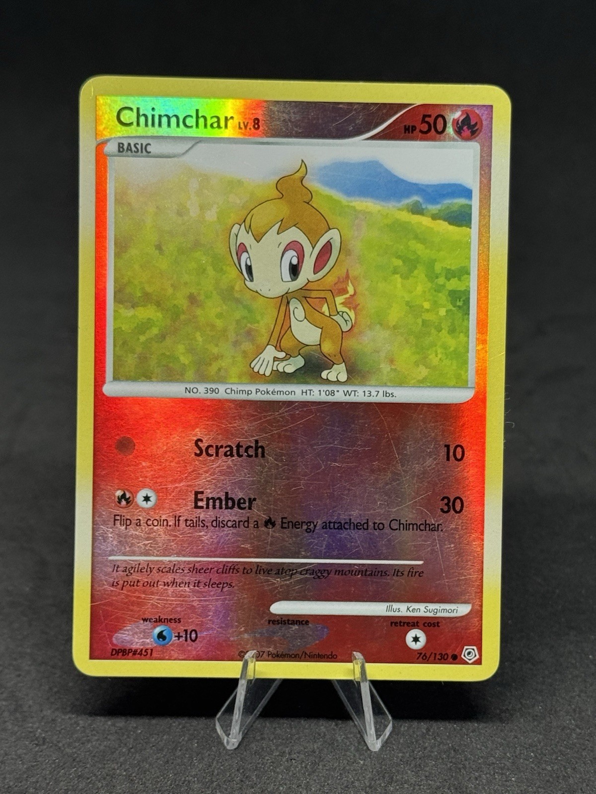 Chimchar 76/130 Diamond and Pearl Reverse Holo