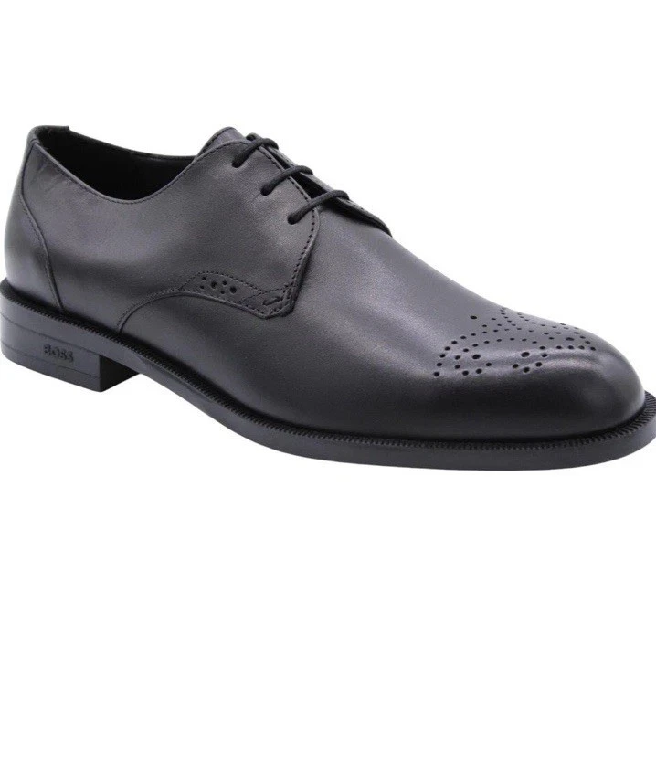 Hugo Boss -  Leather Shoes - Black - Men - Size :44,5 aubergine leather shoes - Bild 1 von 4
