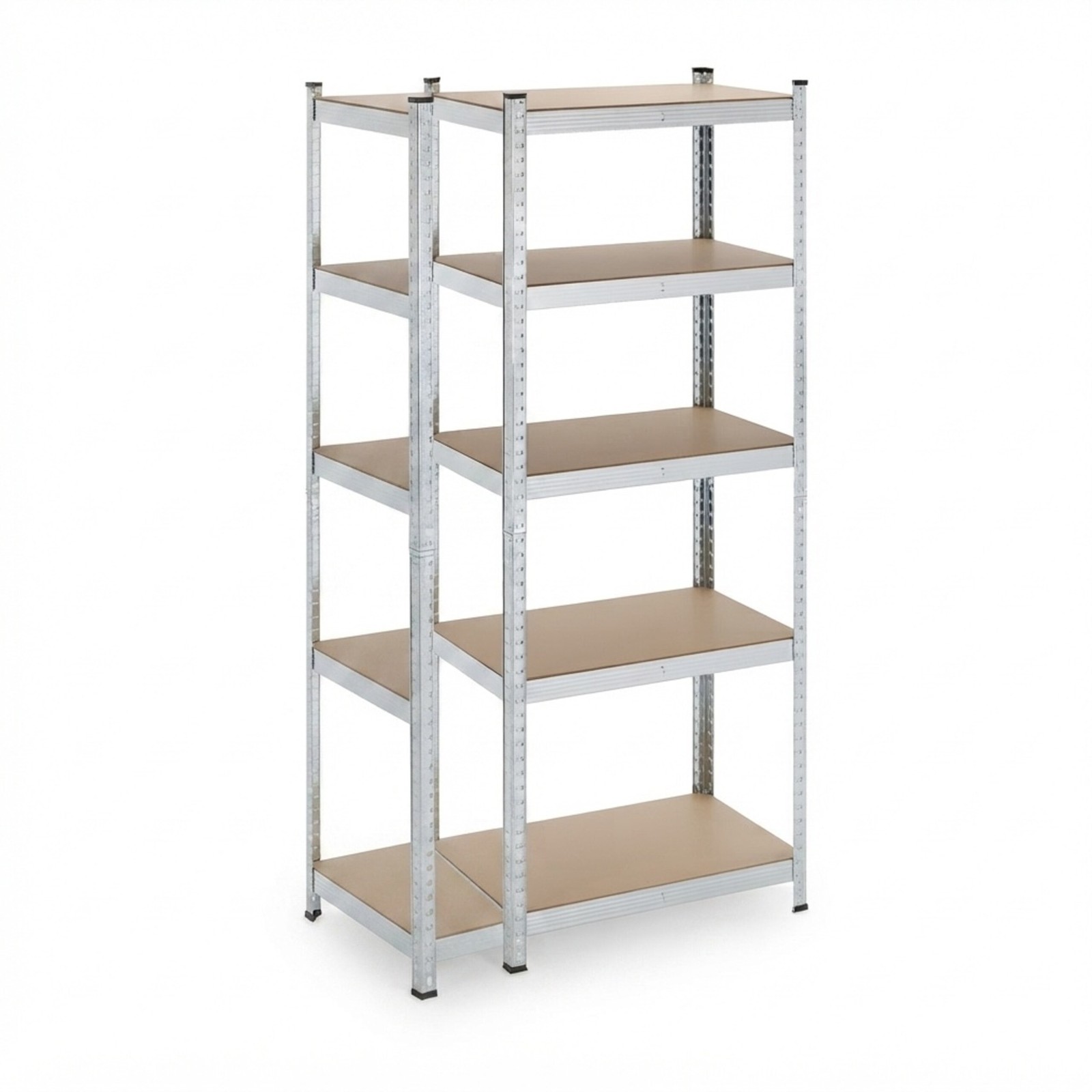 Etagere charge lourde rack de rangement 5 niveaux argenté étagère métallique