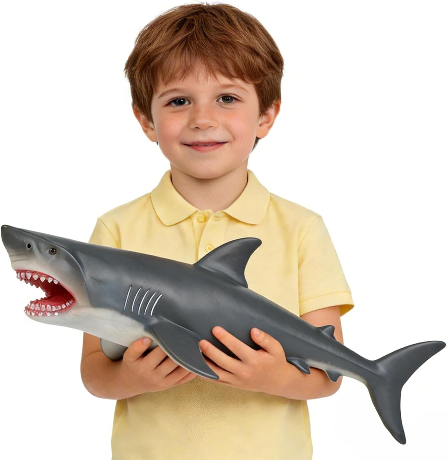 16 Inch Great White Shark Toys | Soft Rubber, Action Figures