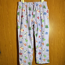 NWT Old Navy Women's Flannel Pajama Pants L Purple Christmas MPN S1804493