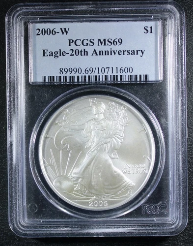 2006-W American Silver Eagle -PCGS MS-69 - 20th Anniversary  Label