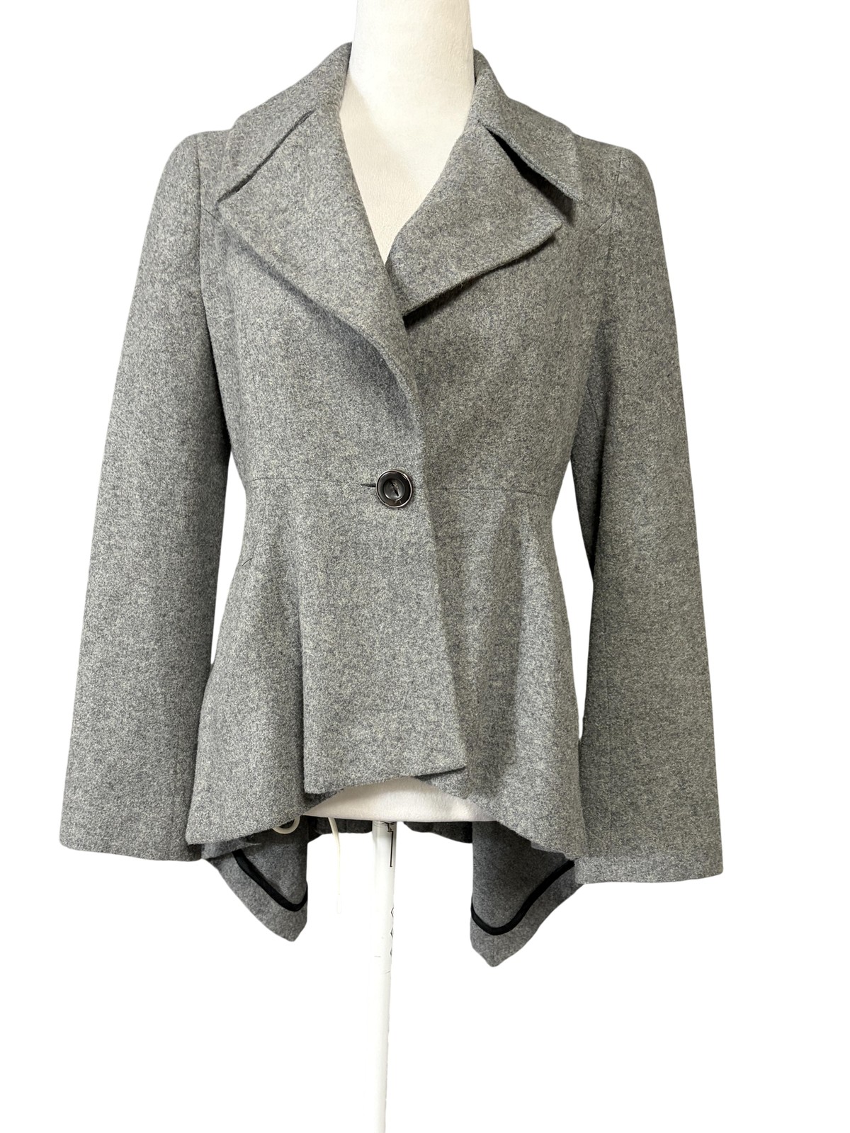 Zara Basic Jacket Womens Small Gray Wool Blend As… - image 1