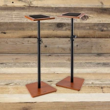 Open Box On-Stage SMS7500RB Rosewood Pair Adjustable Wood Studio Monitor Stands