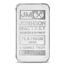 1 oz Johnson Matthey Platinum Bar (Secondary Market) 2280.50 per troy oz