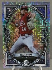 2026 Bowman Chrome Chase Burns Sterling #BST-10 Mojo Mega Refractor Rookie Reds