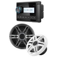 Clarion CMM-20 Marine Source Unit with LCD Display with CMSP-651-SWG 6.5-inch...