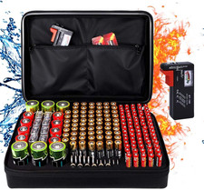 Docsafe Fireproof Battery Organizer Storage Box,Fireproof Waterproof Carrying Ca