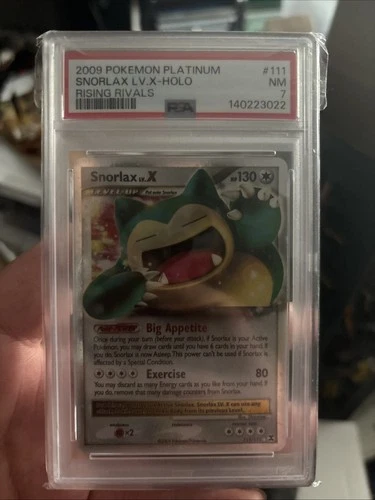 2009 POKEMON PLATINUM RISING RIVALS #111 SNORLAX LV.X-HOLO PSA 7