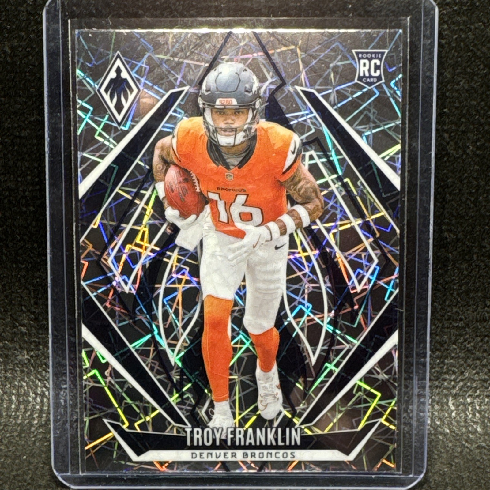 Troy Franklin 2024 Panini Phoenix RC Lazer Prizm SP #244 Broncos