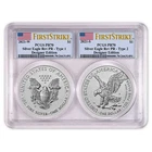 2pc Set - 2021 $1 1-oz Reverse Proof American Silver Eagle Designer PCGS PR70