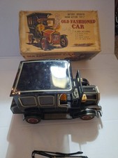Vintage - Metal - Battery Operated Car. Old Fashioned Car