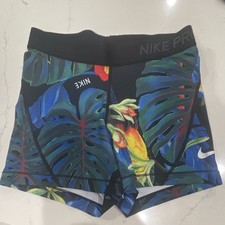 Nike Pro Women's S Dri-FIT Compression Shorts Floral Multicolor Pull-On Gym