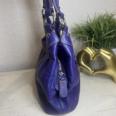 COACH (2011) Soho Lynn Y2K Leather Purple Hobo Buckle Shoulder Bag