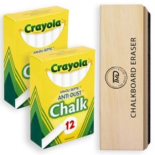 The Mega Deals Chalboard Chalk 24 Pack White 1 Count Pack of 24 ,