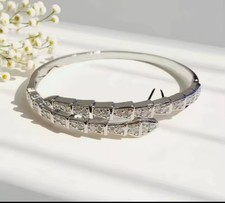 Gold Snake Bracelet With Crystals