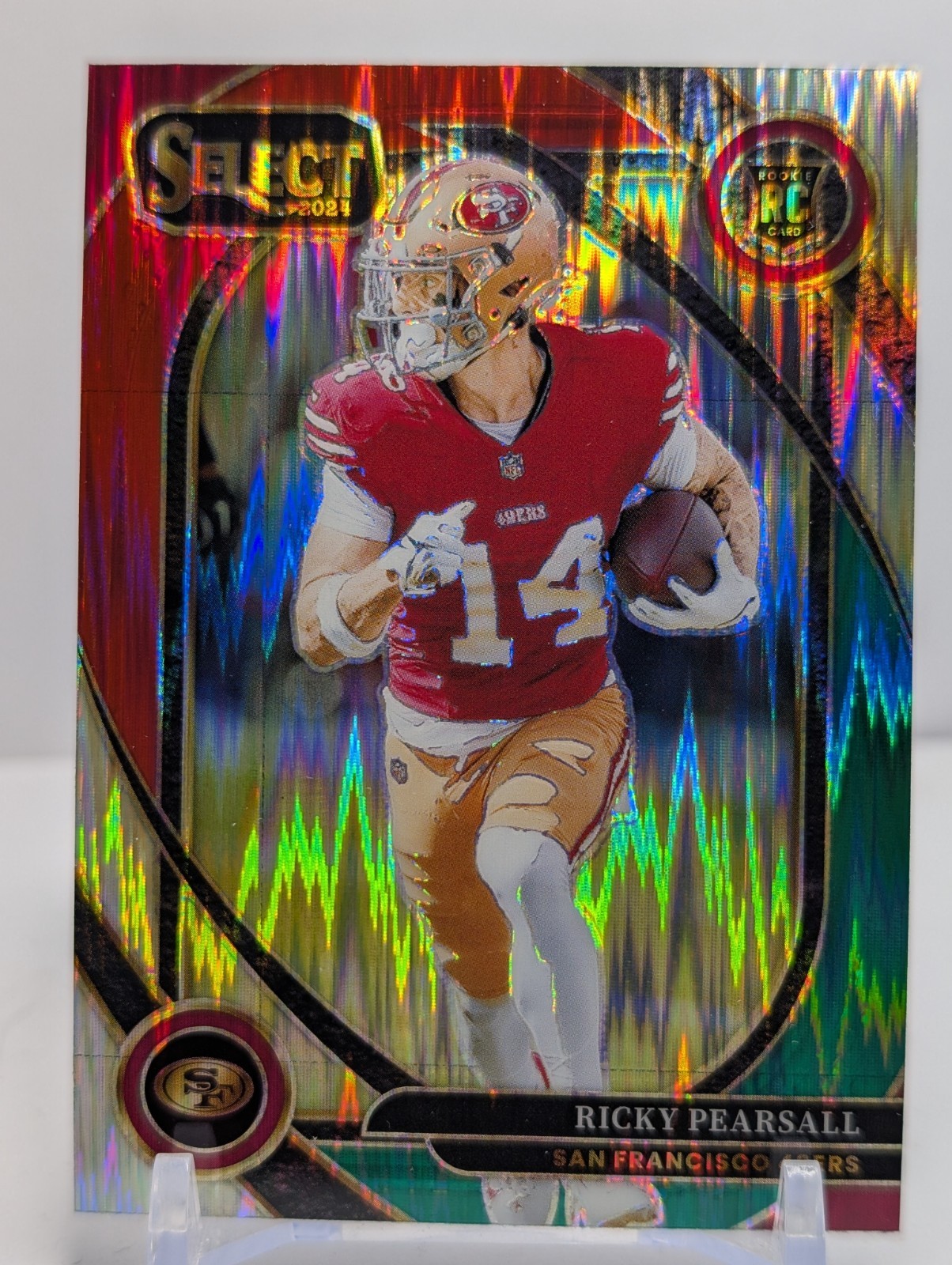 2024 Panini Select - Club Level Ricky Pearsall #285 Green & Red Shock Prizm (RC)