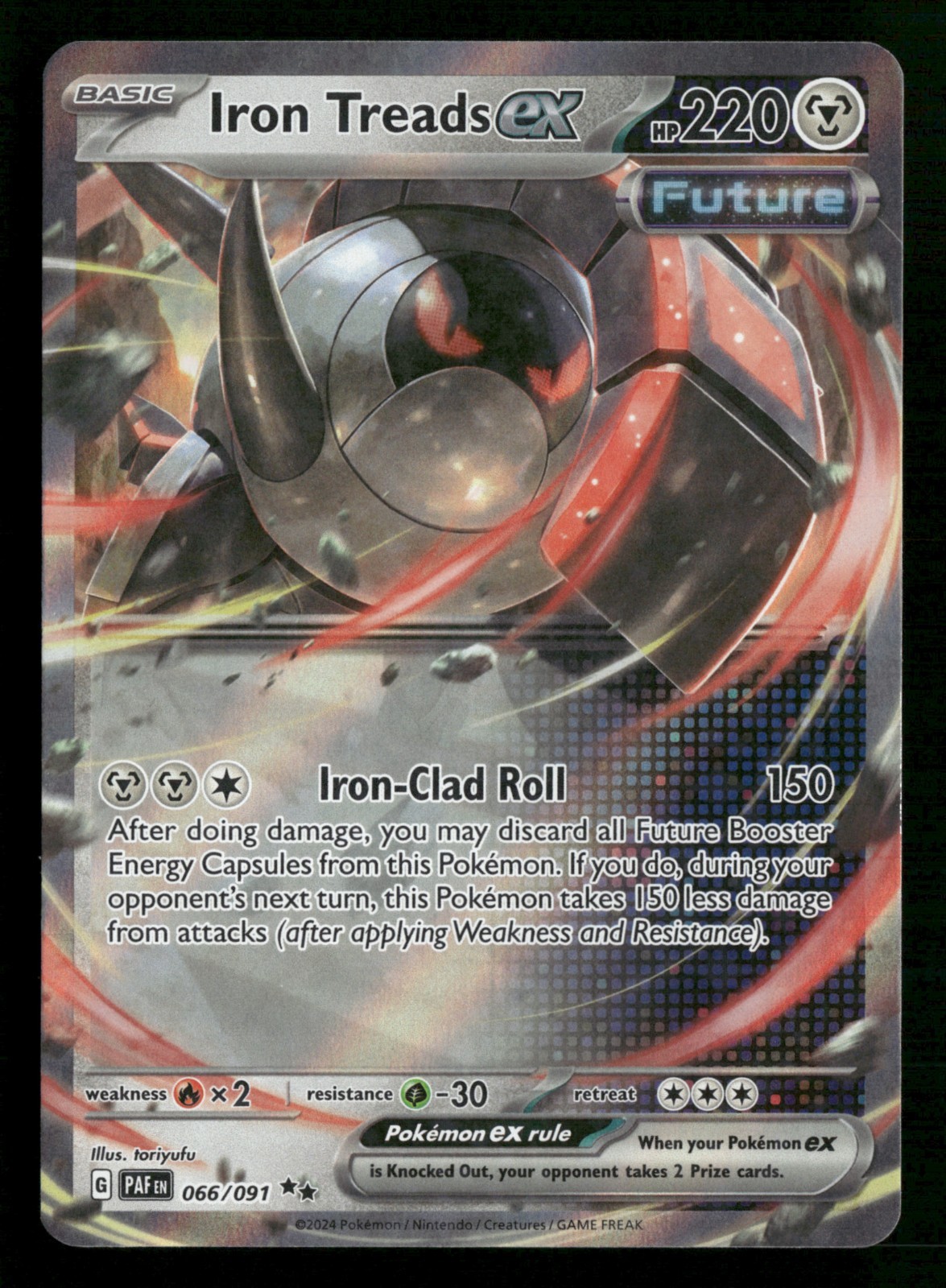 Iron Treads ex - 066/091 - Double Rare - Paldean Fates - Pokemon Card - NM/M