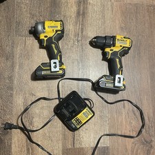 DeWalt DCD708 1/2" Drill Driver  DCF809 1/4" Impact Driver W/ 2 Batt  Charger
