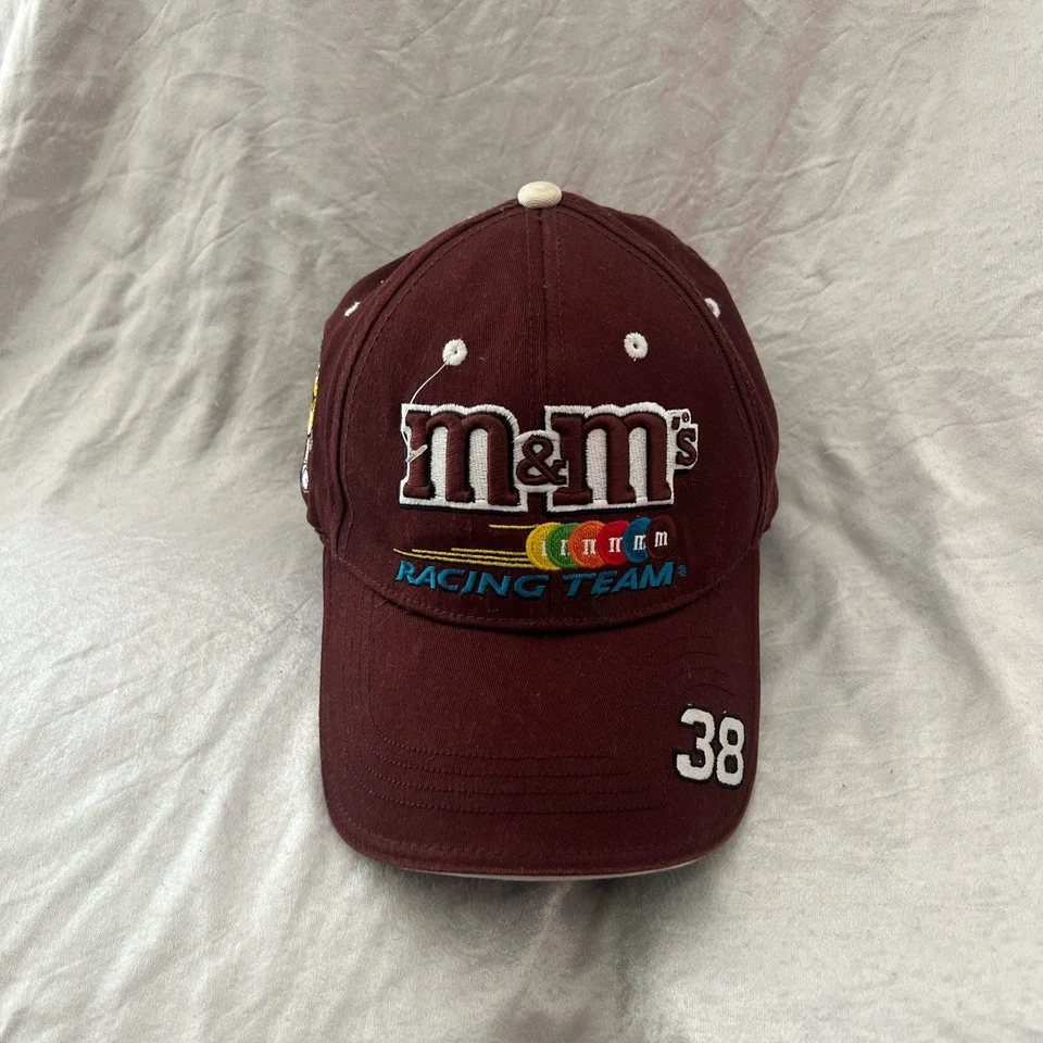 De colección Y2K Chase NASCAR M&M Racing Team Gorra Sombrero Negro 38 Elliot Sadler Flames Foto 2 de 4